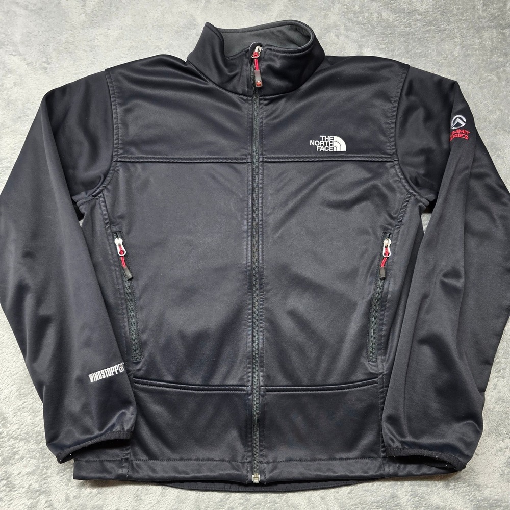 The North Face Summit Series Windstopper Jacket Mens LG Black Fleece Softshell